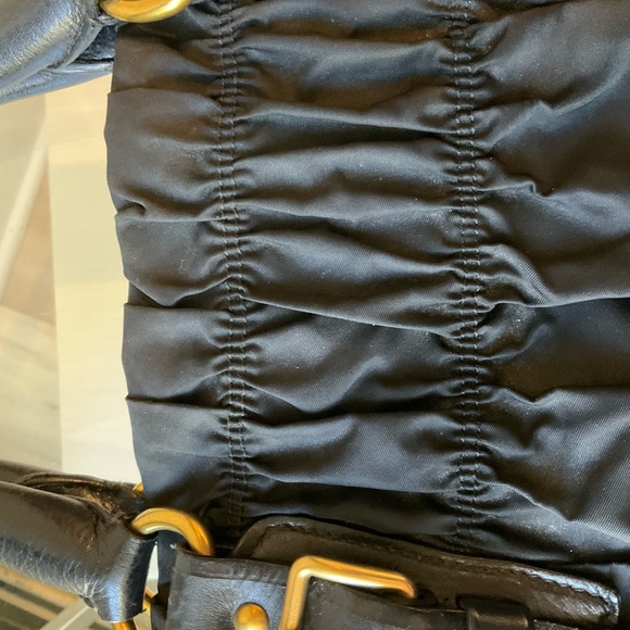 Prada Gorgeous Nylon and Leather Tote with Decorative Gathered Band - Picture 6 of 15